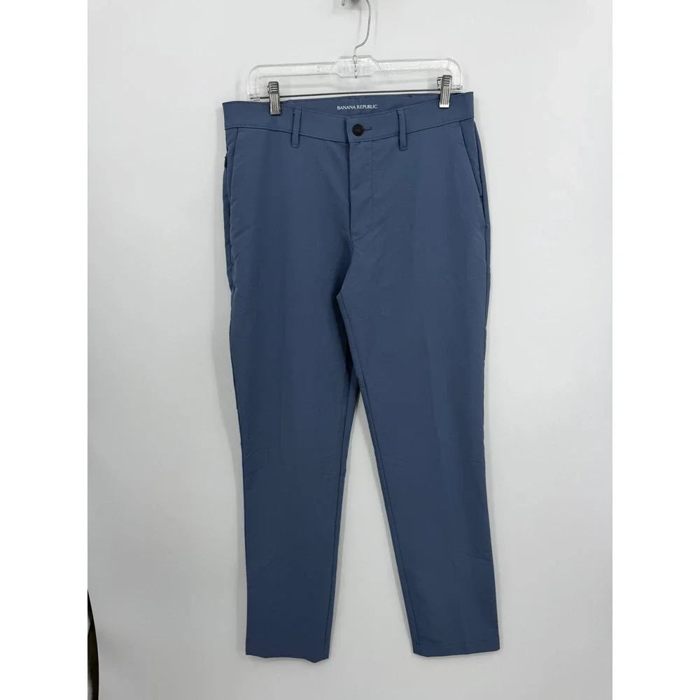 Banana Republic Core Temp Slim‎ Pants Mens 32x34 Blue Performance Chino